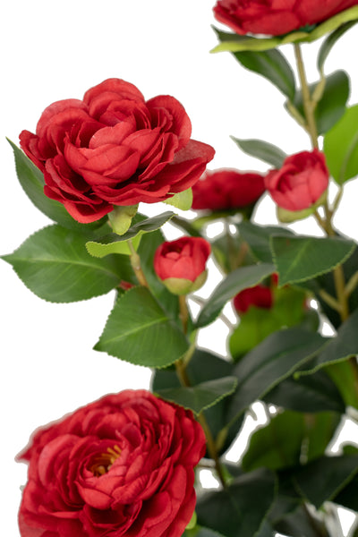 Copac artificial Camelia Japonica H120 cm cu 261 frunze si 36 flori rosii