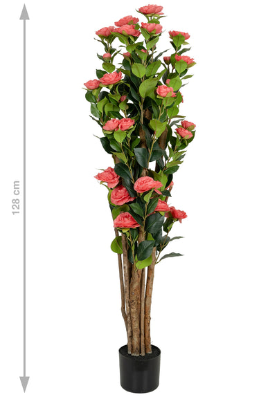 Copac artificial Camelia Japonica H120 cm cu 261 frunze si 36 flori roz