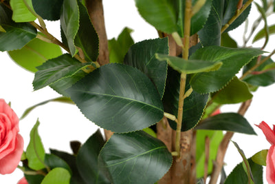 Copac artificial Camelia Japonica H120 cm cu 261 frunze si 36 flori roz