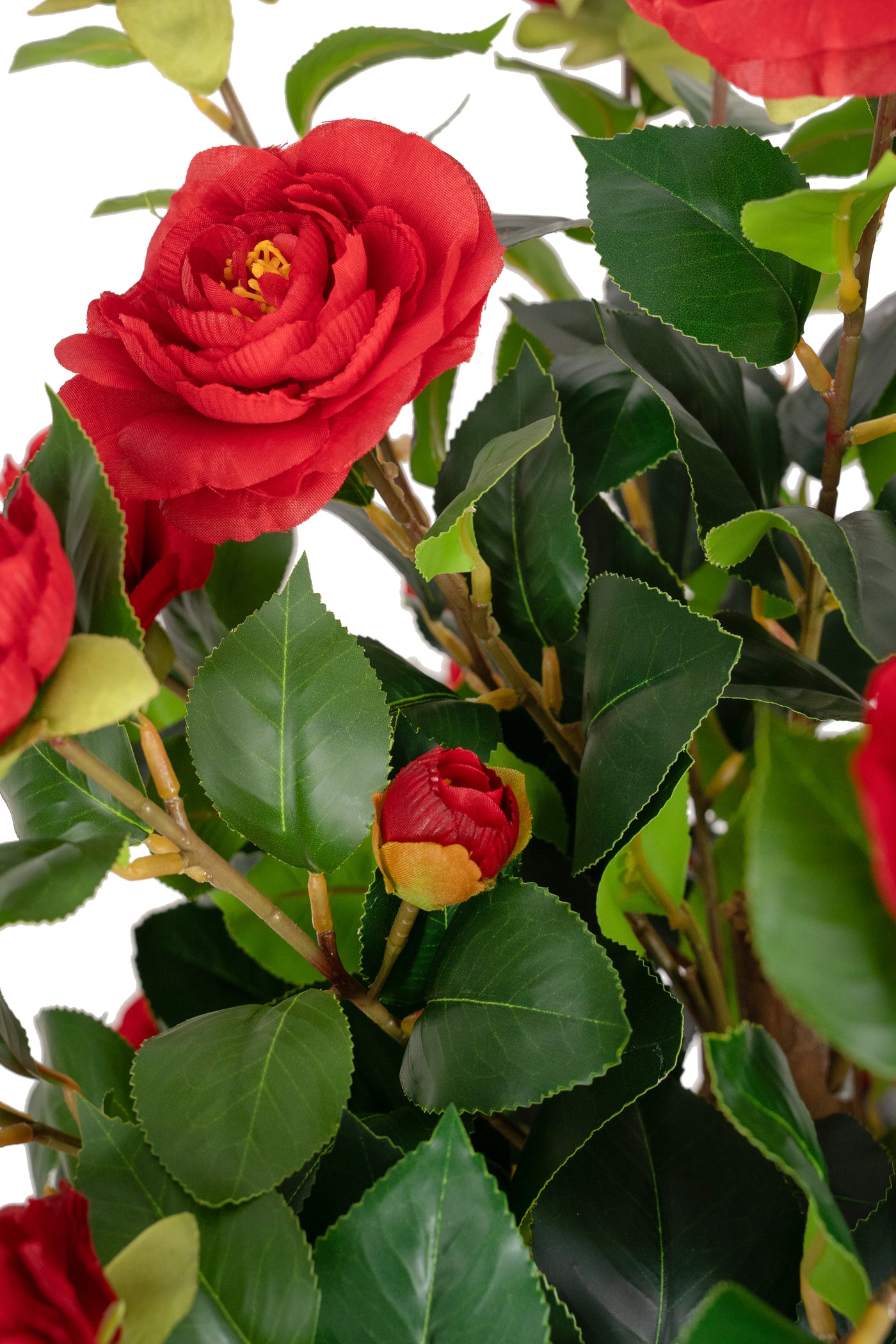 Copac artificial Camelia Japonica H120 cm cu 380 frunze si 38 flori rosii