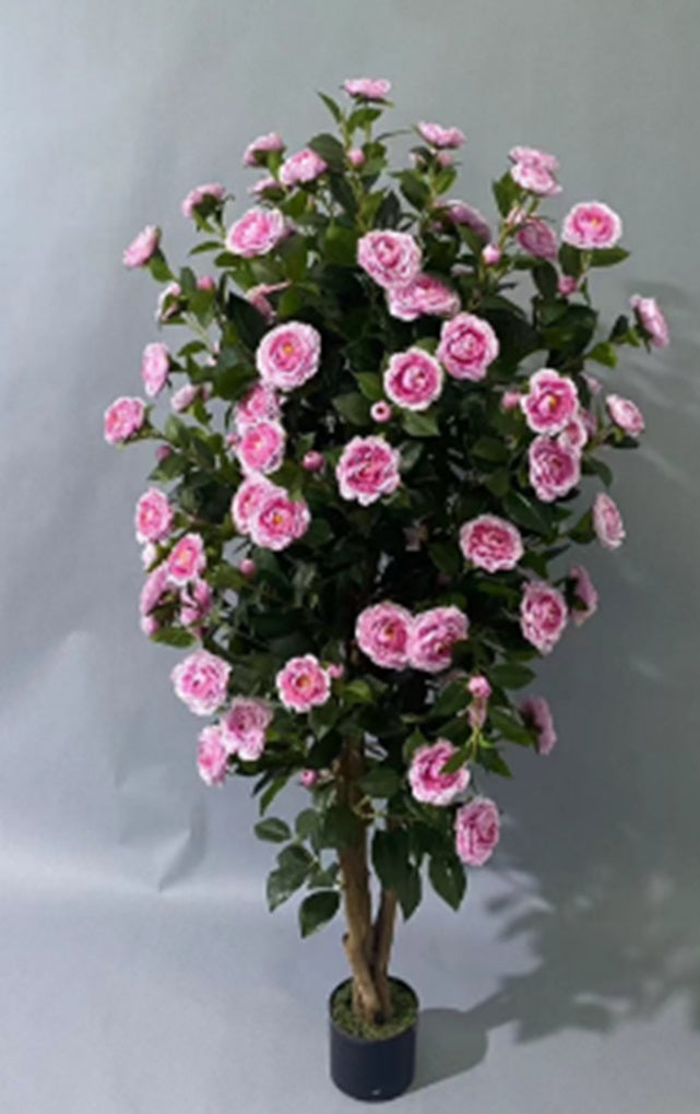 Copac artificial Camelia Japonica H120 cm cu 464 frunze si 64 flori roz