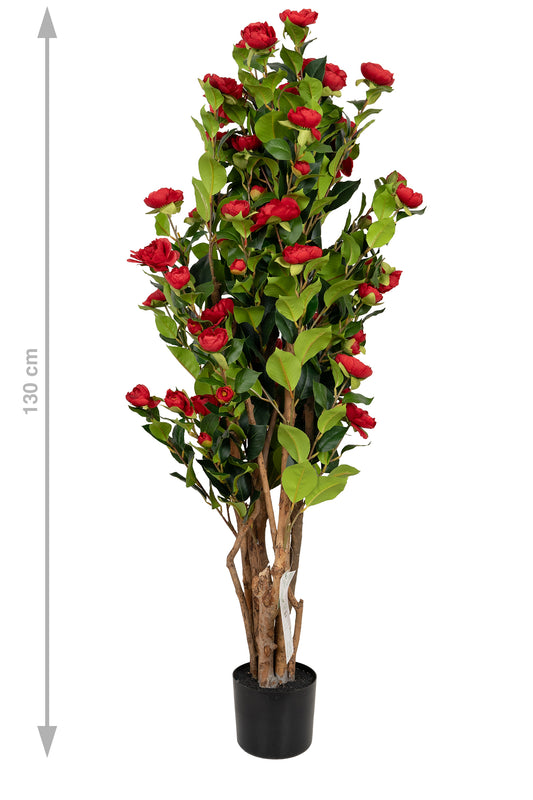 Copac artificial Camelia Japonica H120 cm cu 464 frunze si 64 flori rosii
