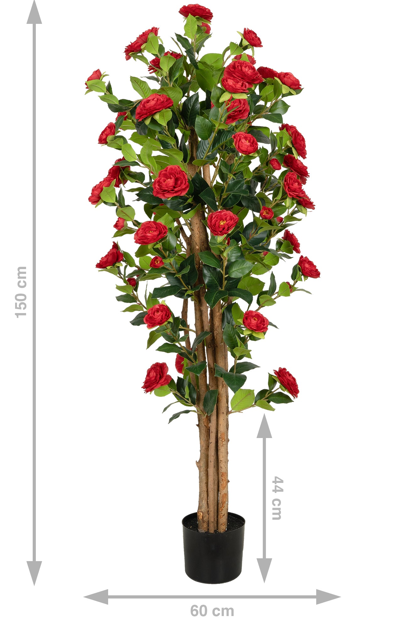 Copac artificial Camelia Japonica H150 cm cu 406 frunze si 56 flori rosii