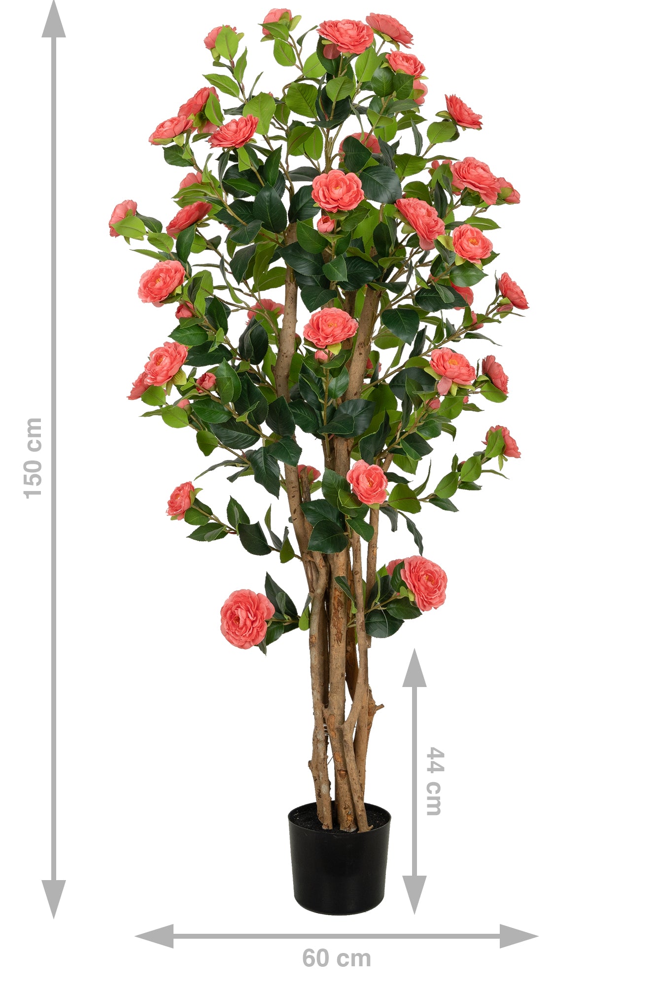 Copac artificial Camelia Japonica H150 cm cu 406 frunze si 56 flori roz