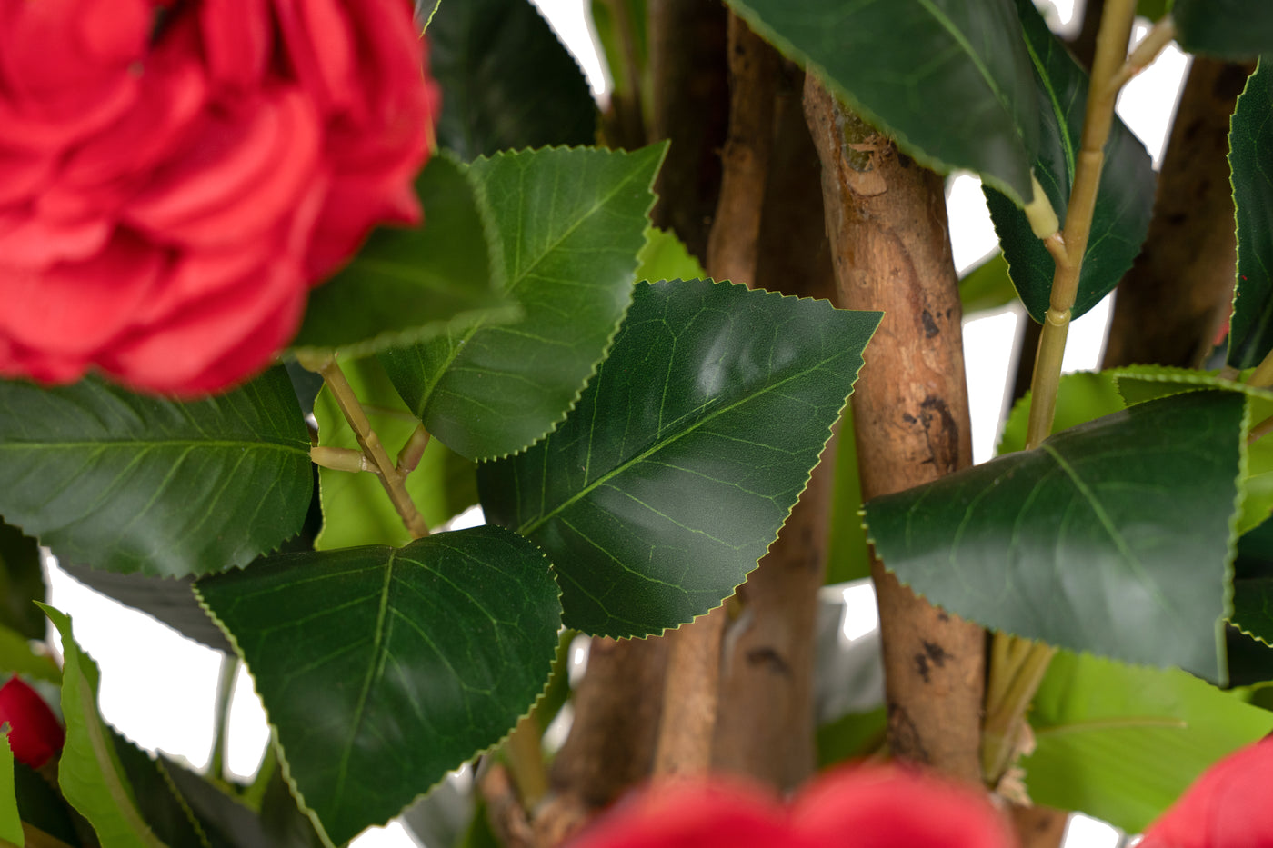 Copac artificial Camelia Japonica H150 cm cu 450 frunze si 45 flori rosii