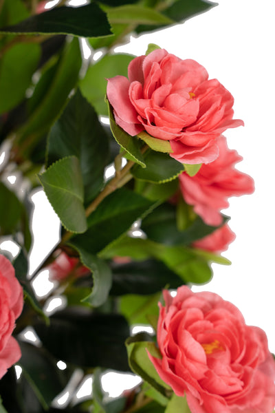 Copac artificial Camelia Japonica H150 cm cu 450 frunze si 45 flori roz