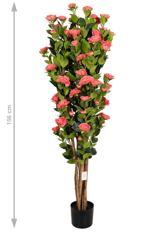 Copac artificial Camelia Japonica H150 cm cu 667 frunze si 92 flori roz