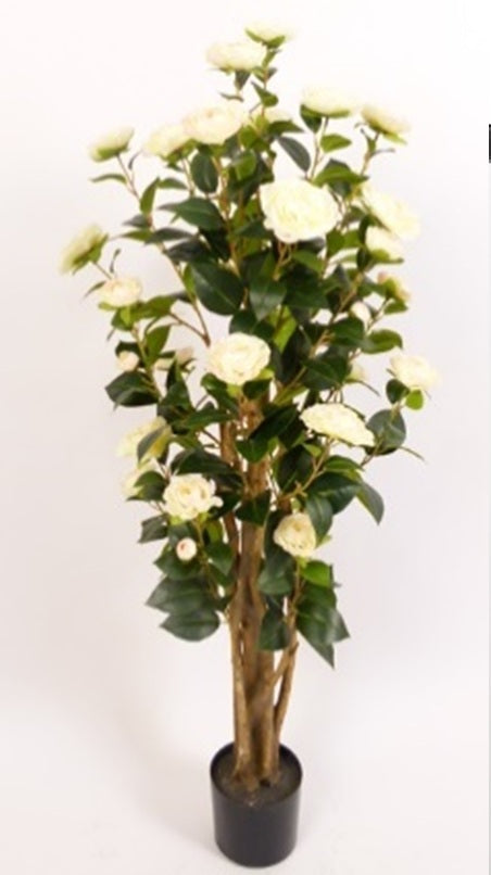 Copac artificial Camelia Japonica H180 cm cu 522 frunze si 72 flori albe