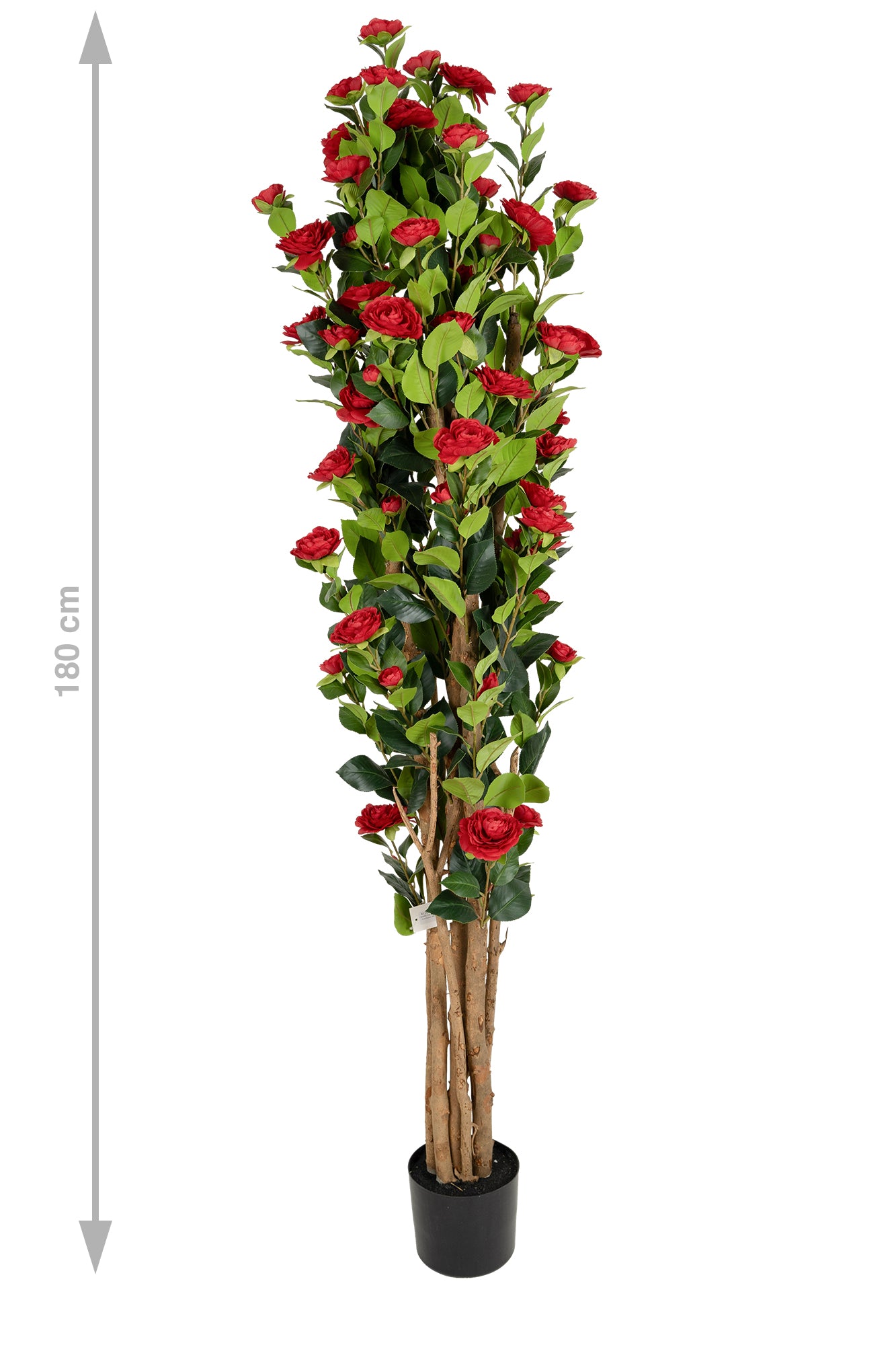 Copac artificial Camelia Japonica H180 cm cu 522 frunze si 72 flori rosii