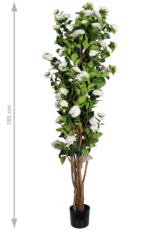 Copac artificial Camelia Japonica H180 cm cu 870 frunze si 120 flori albe