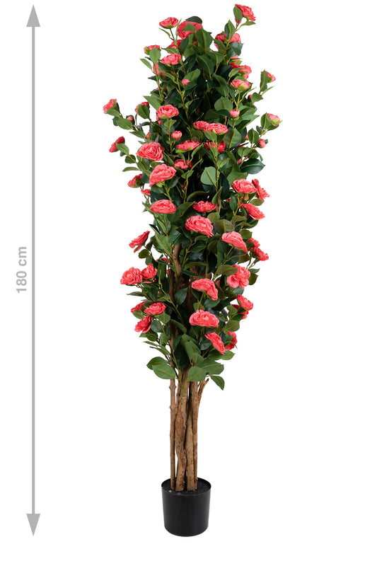 Copac artificial Camelia Japonica H180 cm cu 870 frunze si 120 flori roz