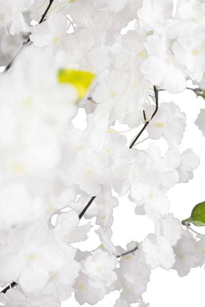 Copac artificial Cires 210 cm cu 3 trunchiuri si 40 crengi cu flori albe