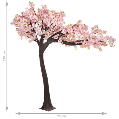 Copac artificial Cires D320xH320cm cu flori roz deschis si inchis