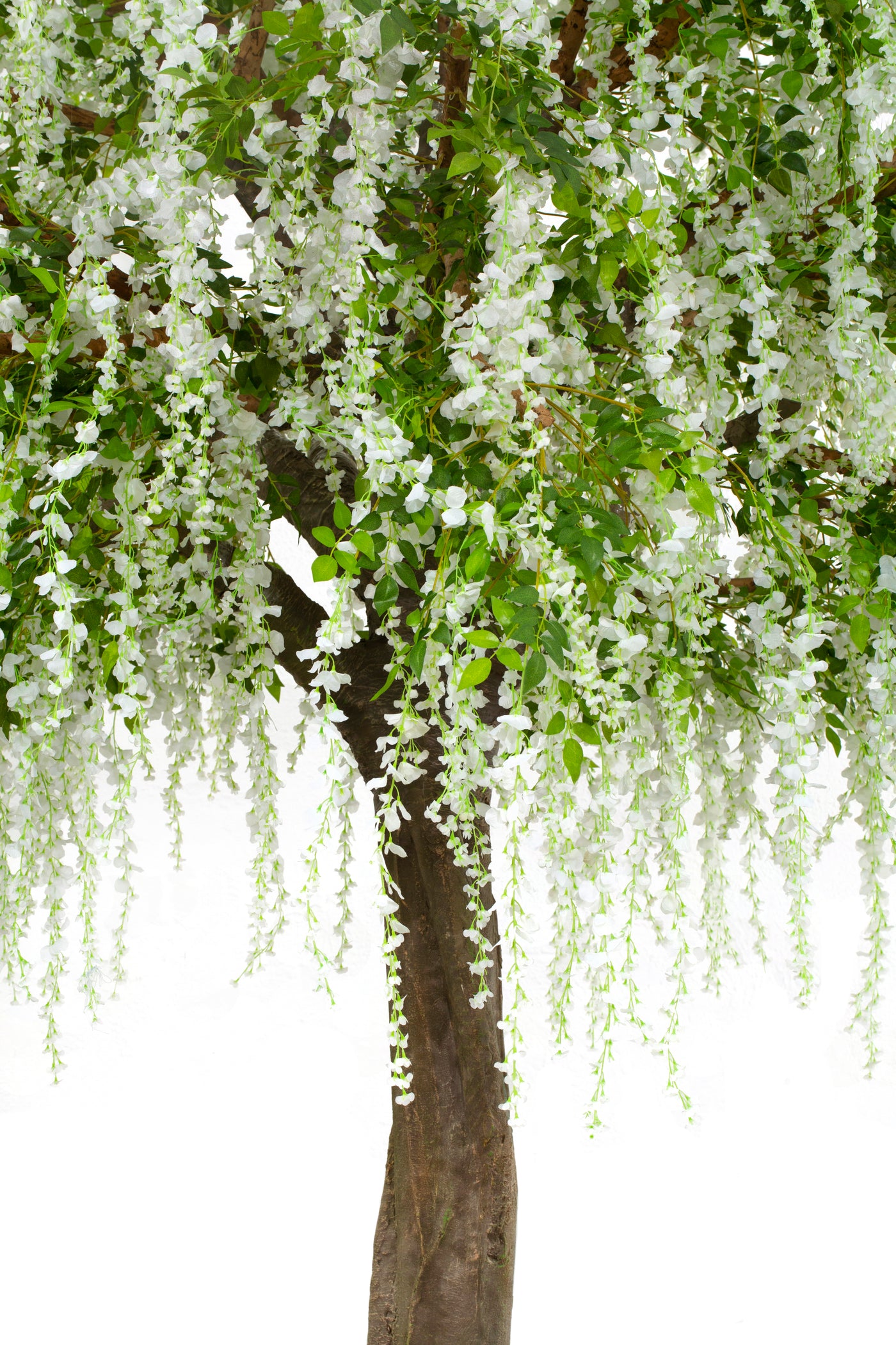 Copac artificial H400cm Wiesteria cu flori albe, coroana D280-300cm