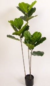 Copac artificial Ficus lyrata 120 cm cu 3 tulpini si 21 frunze