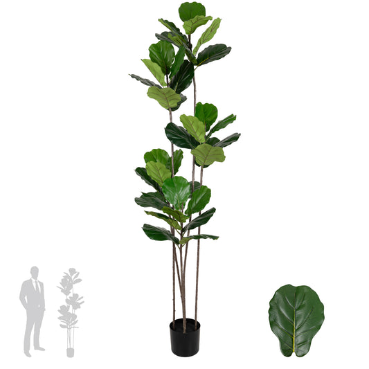 Copac artificial Ficus lyrata 180 cm cu 5 tulpini si 35 frunze