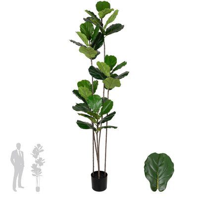 Copac artificial Ficus lyrata 180 cm cu 5 tulpini si 35 frunze