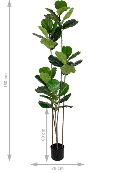 Copac artificial Ficus lyrata 180 cm cu 5 tulpini si 35 frunze