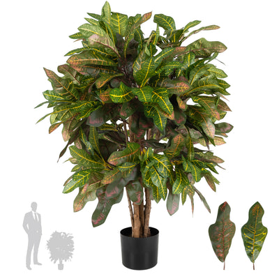 Copac artificial H100cm Croton petra cu 132 frunze