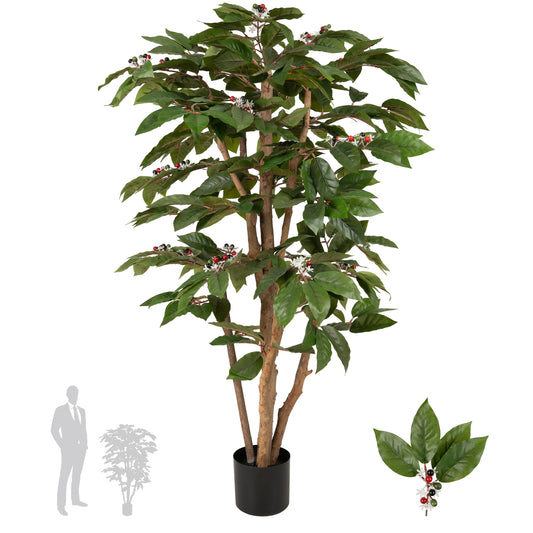 Copac artificial H120cm Coffea arabica cu 368 frunze