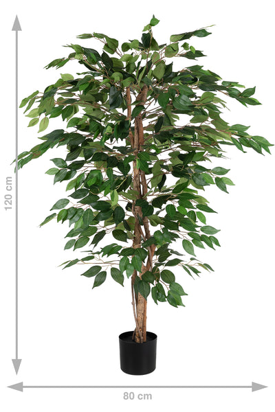 Copac artificial H120cm Ficus benjamina cu 714 frunze verzi