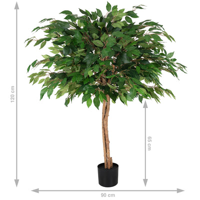 Copac artificial H120cm Ficus cu 1260 frunze. coroana D90cm