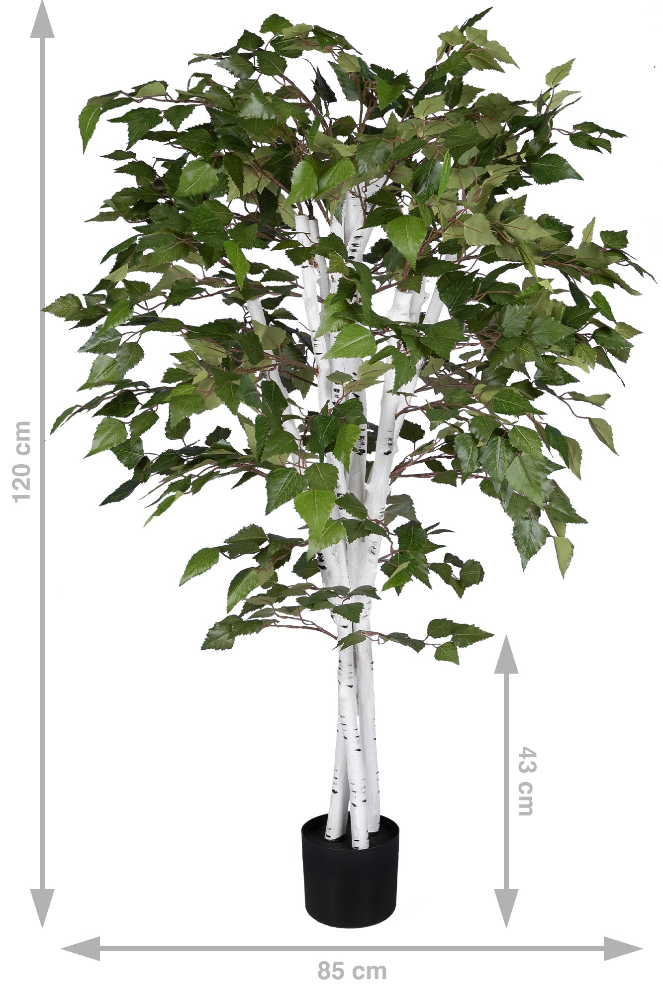 Copac artificial H120cm Mesteacan alb cu 1020 frunze