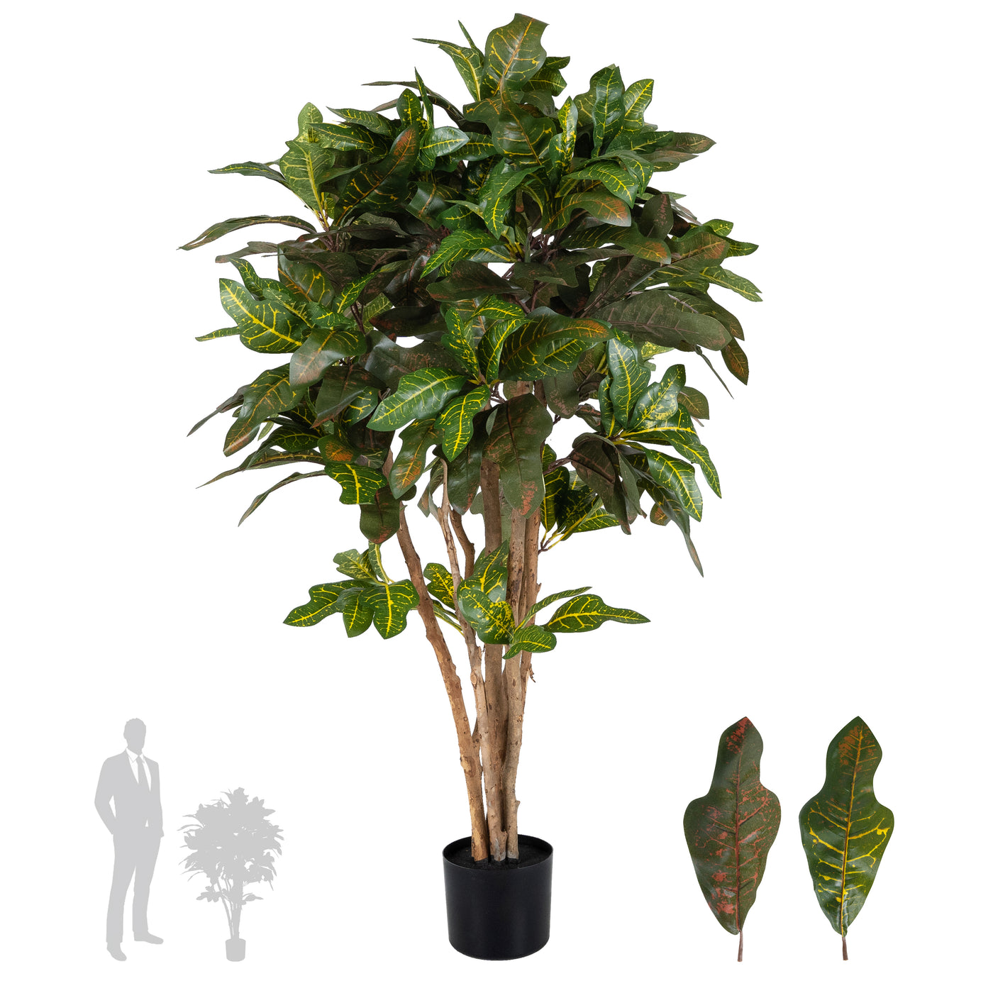 Copac artificial H130cm Croton petra cu 297 frunze