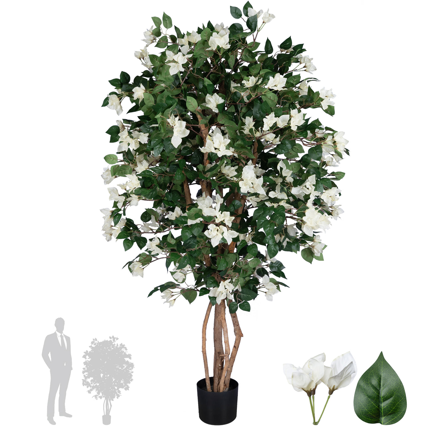 Copac artificial H150cm Bougainvilea cu flori albe