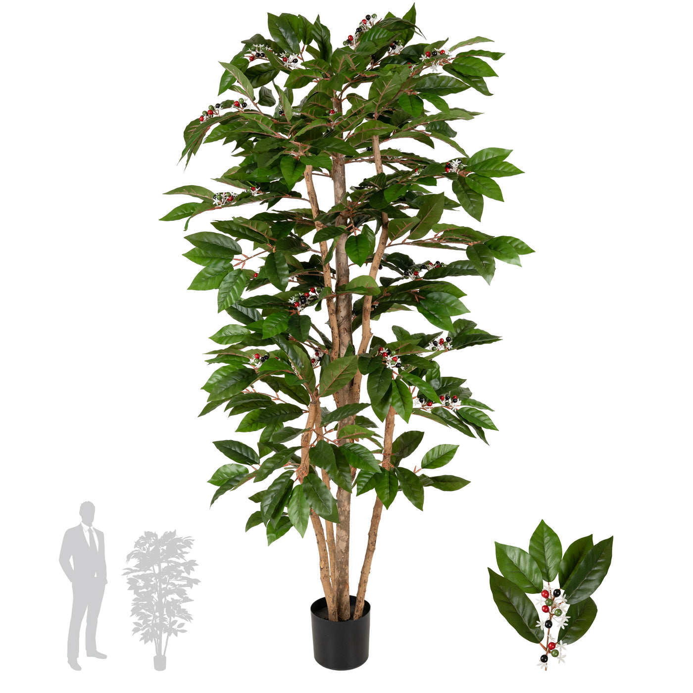 Copac artificial H150cm Coffea arabica cu 506 frunze