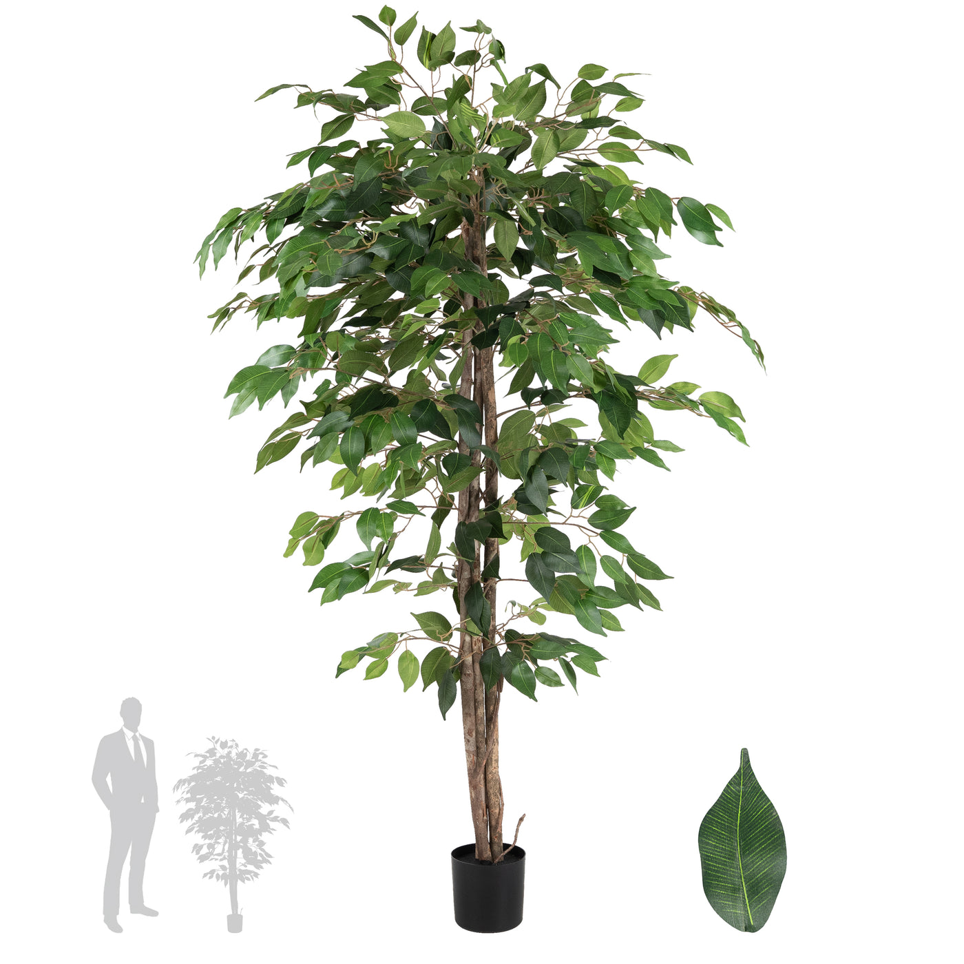 Copac artificial H150cm Ficus benjamina cu 882 frunze