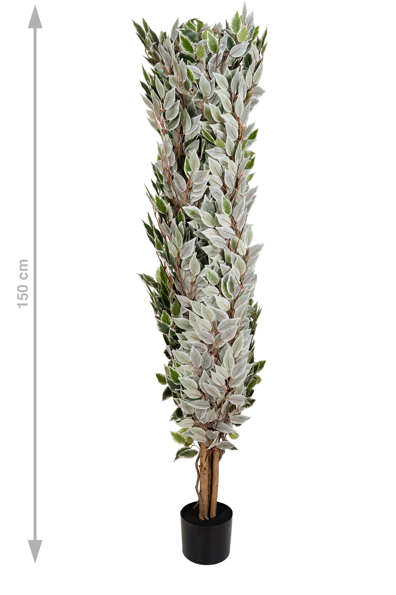 Copac artificial H150cm Ficus cu 2880 frunze mini verzi cu alb