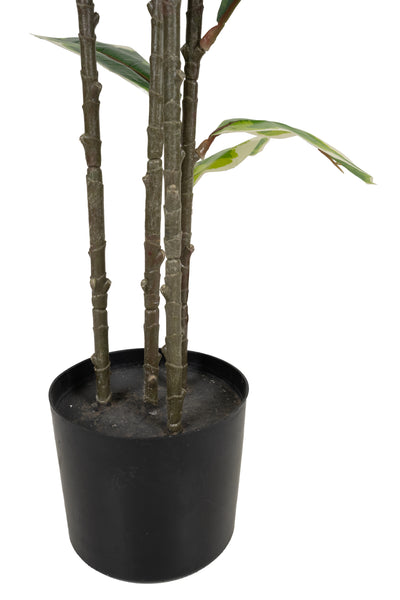 Copac artificial H160cm Ficus elastica variegat cu 61 frunze verde cu alb