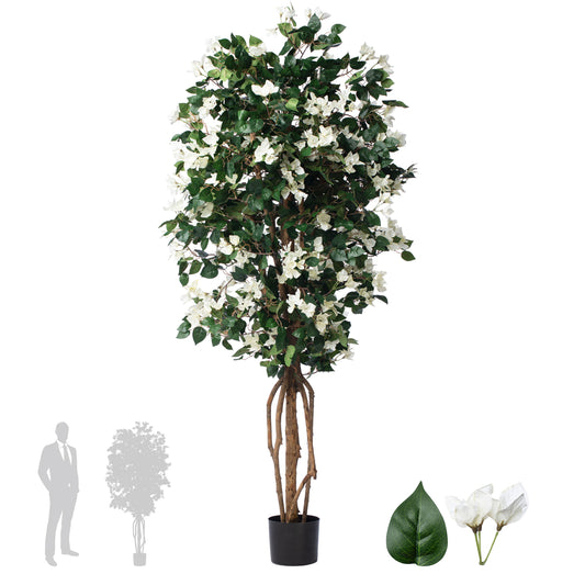 Copac artificial H180cm Bougainvilea cu flori albe