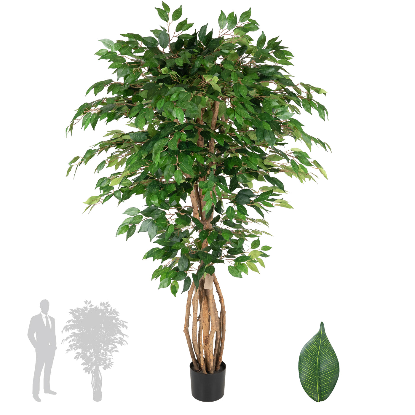 Copac artificial H180cm Ficus linea cu 1728 frunze