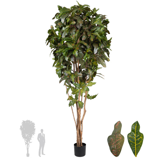 Copac artificial H210cm Croton petra cu 660 frunze