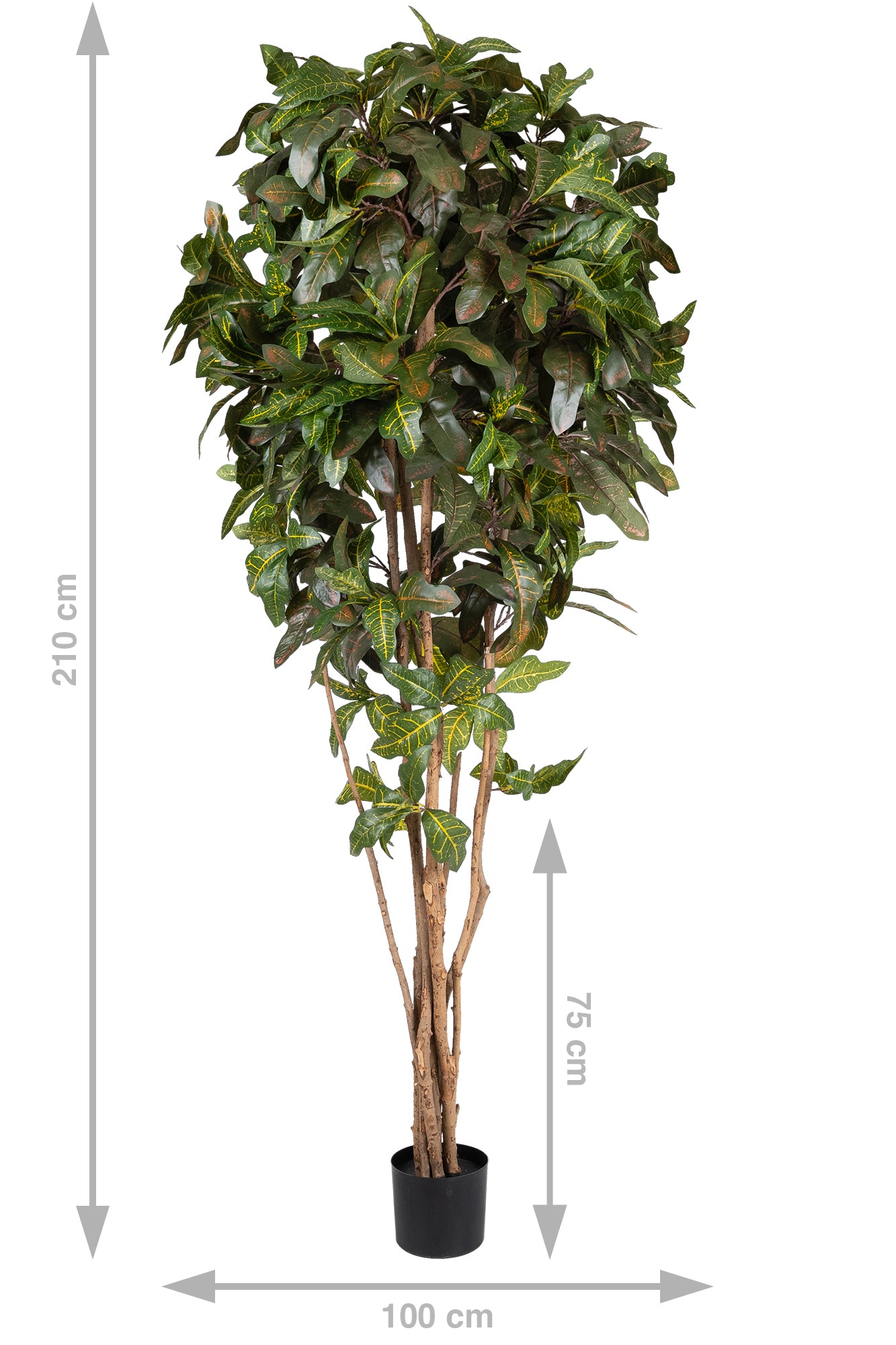 Copac artificial H210cm Croton petra cu 660 frunze