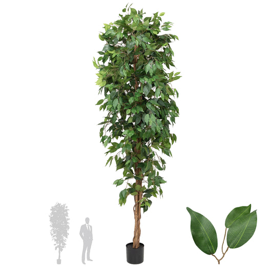 Copac artificial H210cm Ficus cu 3 trunchiuri. 1638 frunze