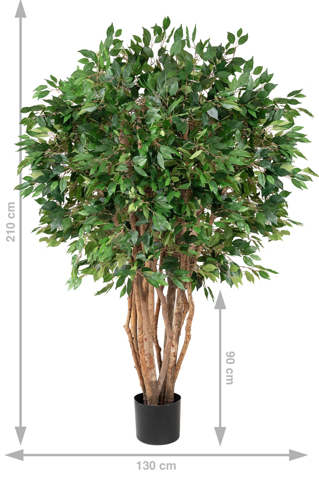 Copac artificial H210cm Ficus cu trunchiuri multiple. coroana D130cm