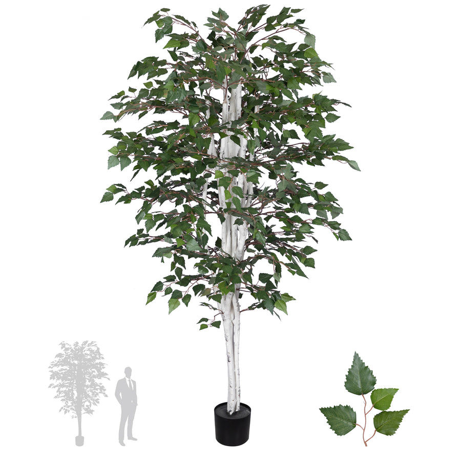 Copac artificial H210cm Mesteacan alb cu 1690 frunze