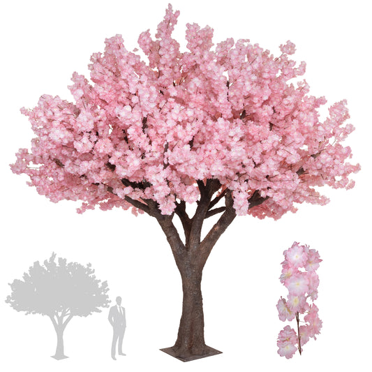 Copac artificial H250cm Cires cu flori roz deschis. coroana D250cm