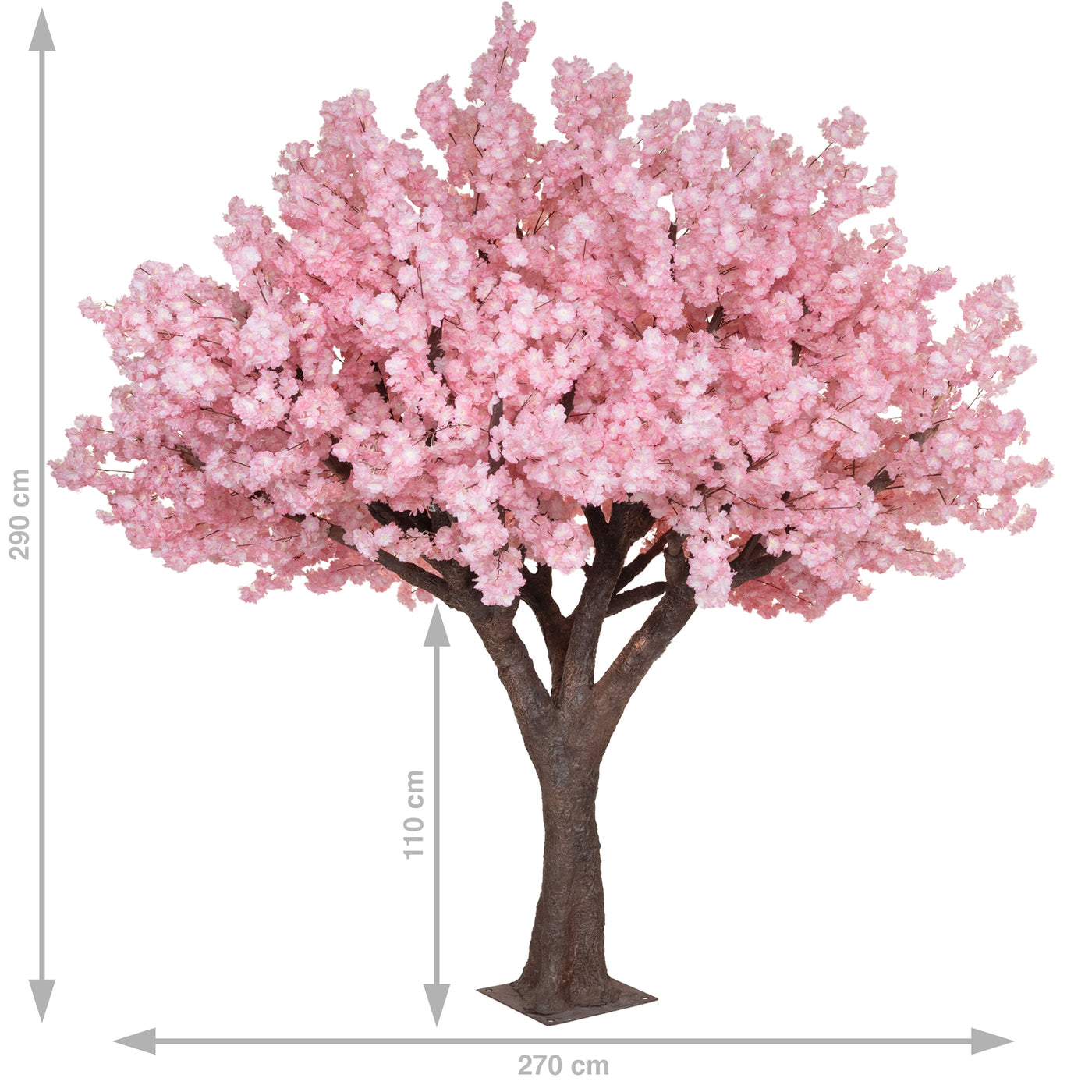 Copac artificial H250cm Cires cu flori roz deschis. coroana D250cm