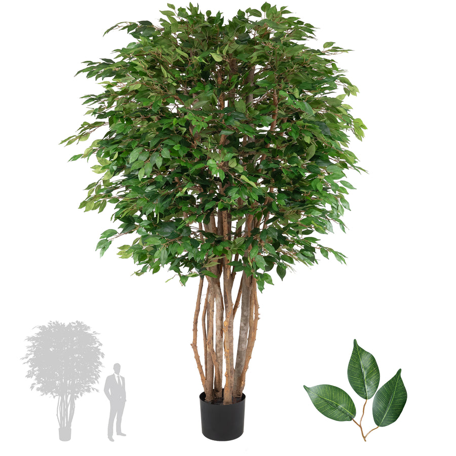Copac artificial H250cm Ficus cu trunchiuri multiple. coroana D140cm