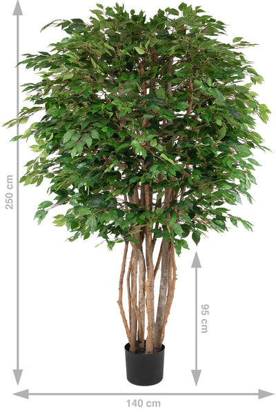Copac artificial H250cm Ficus cu trunchiuri multiple. coroana D140cm