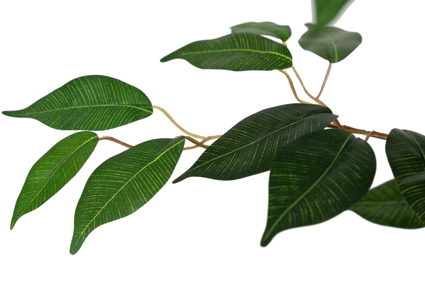 Copac artificial H270cm Ficus benjamina cu trunchiuri din lemn impletite cu 3108 frunze