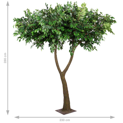 Copac artificial H280cm Ficus gigant cu 2 ramificatii. coroana D230cm