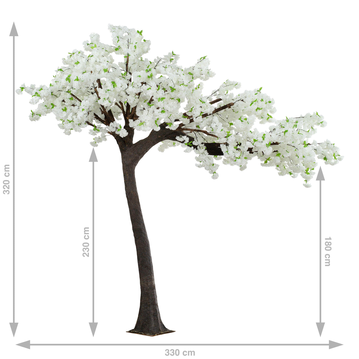 Copac artificial H320cm Cires cu flori albe. coroana L320cm