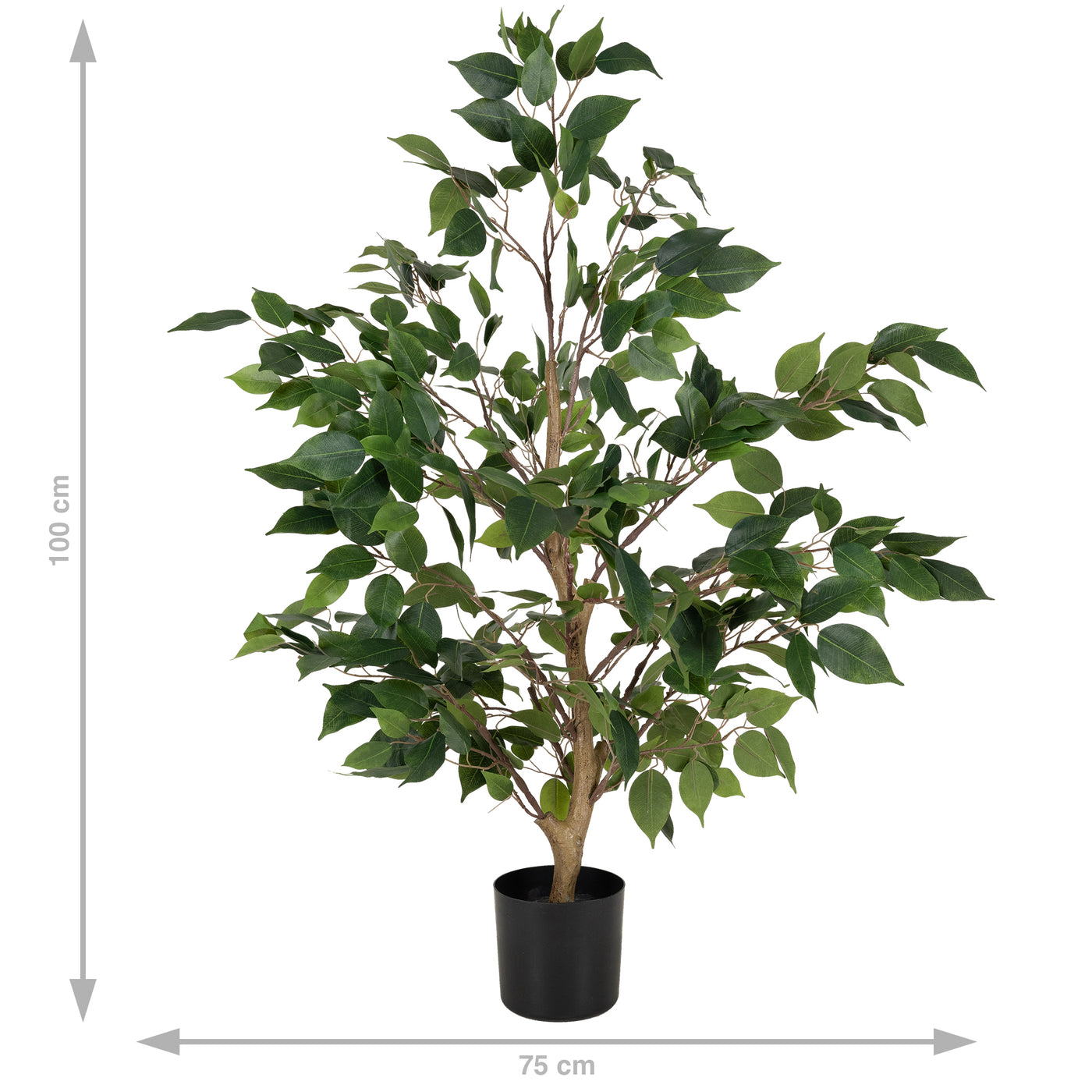 Copac artificial H90 Ficus benjamina cu 504 frunze