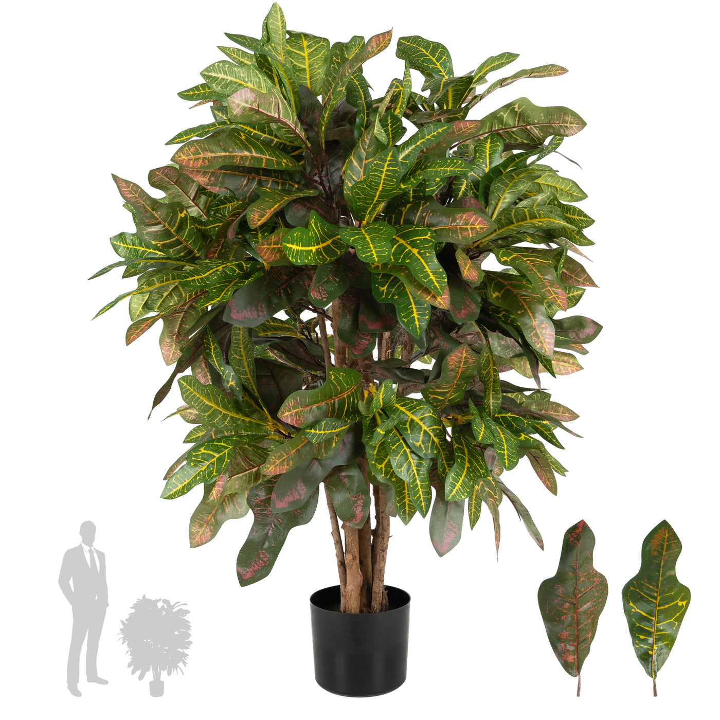 Copac artificial H90cm Croton petra cu 287 frunze