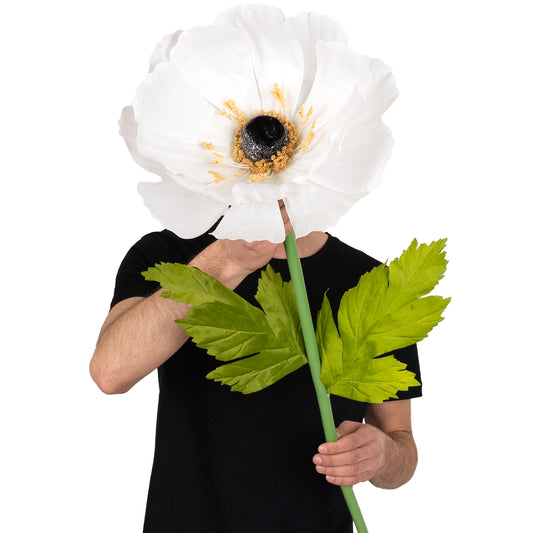 Coreopsis artificial D35xH105 cm alb cu tulpina gigant fara suport